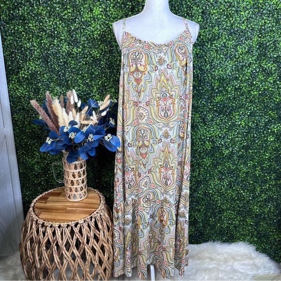 Paisley print green tone maxi nwt - Picture 3 of 4